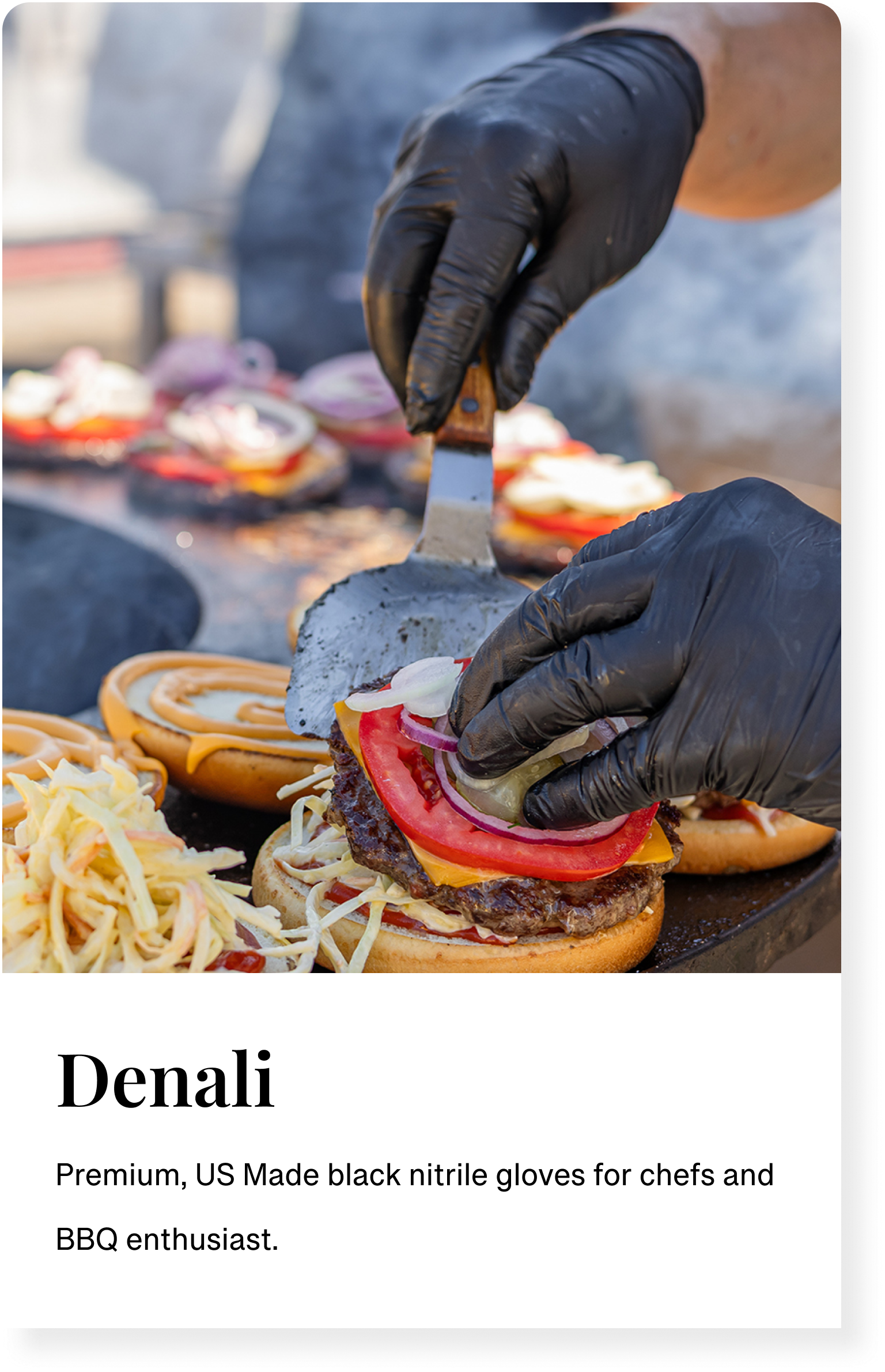 black nitrile gloves used for BBQ and food prep