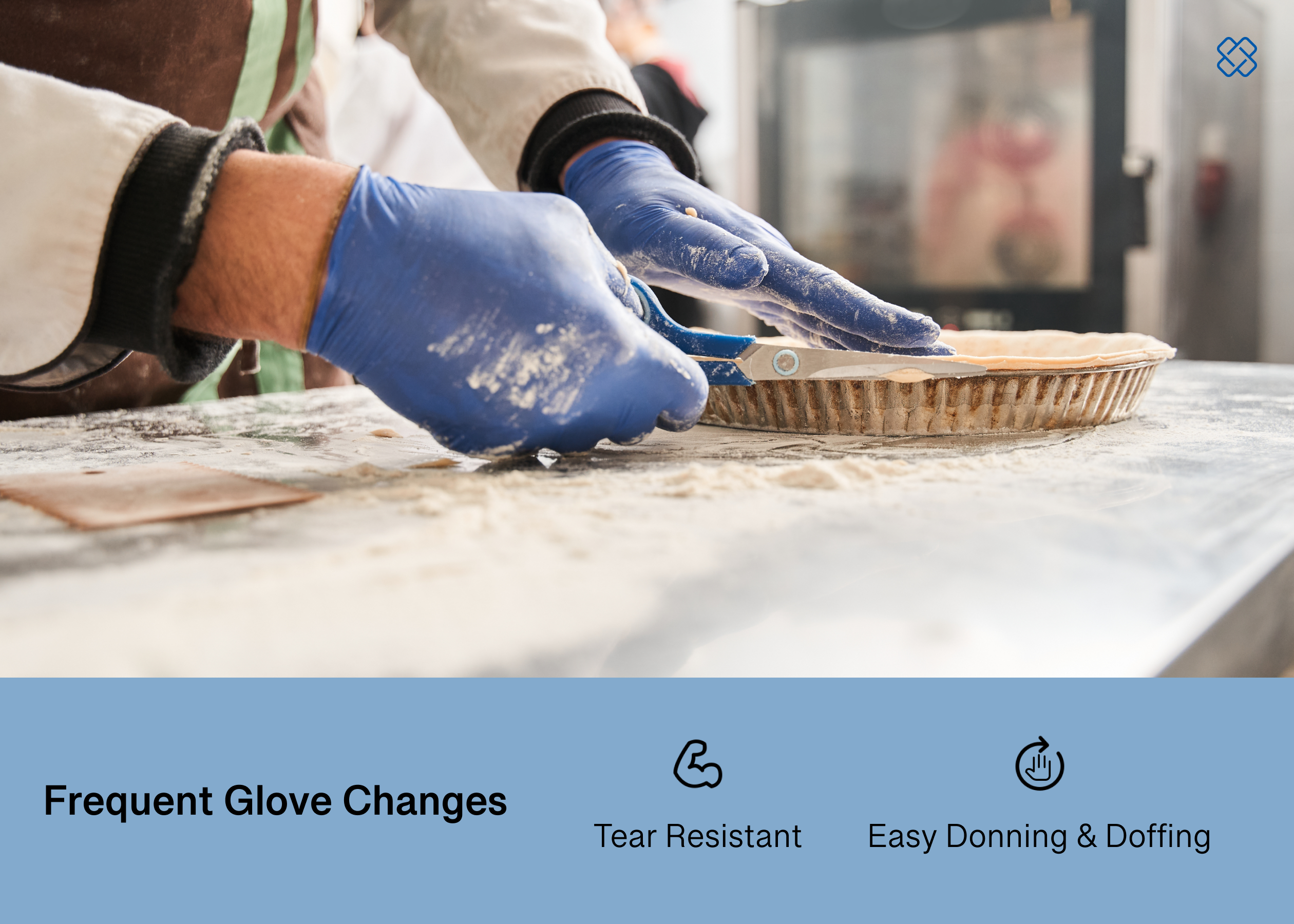Tear resistant, easy donning and doffing