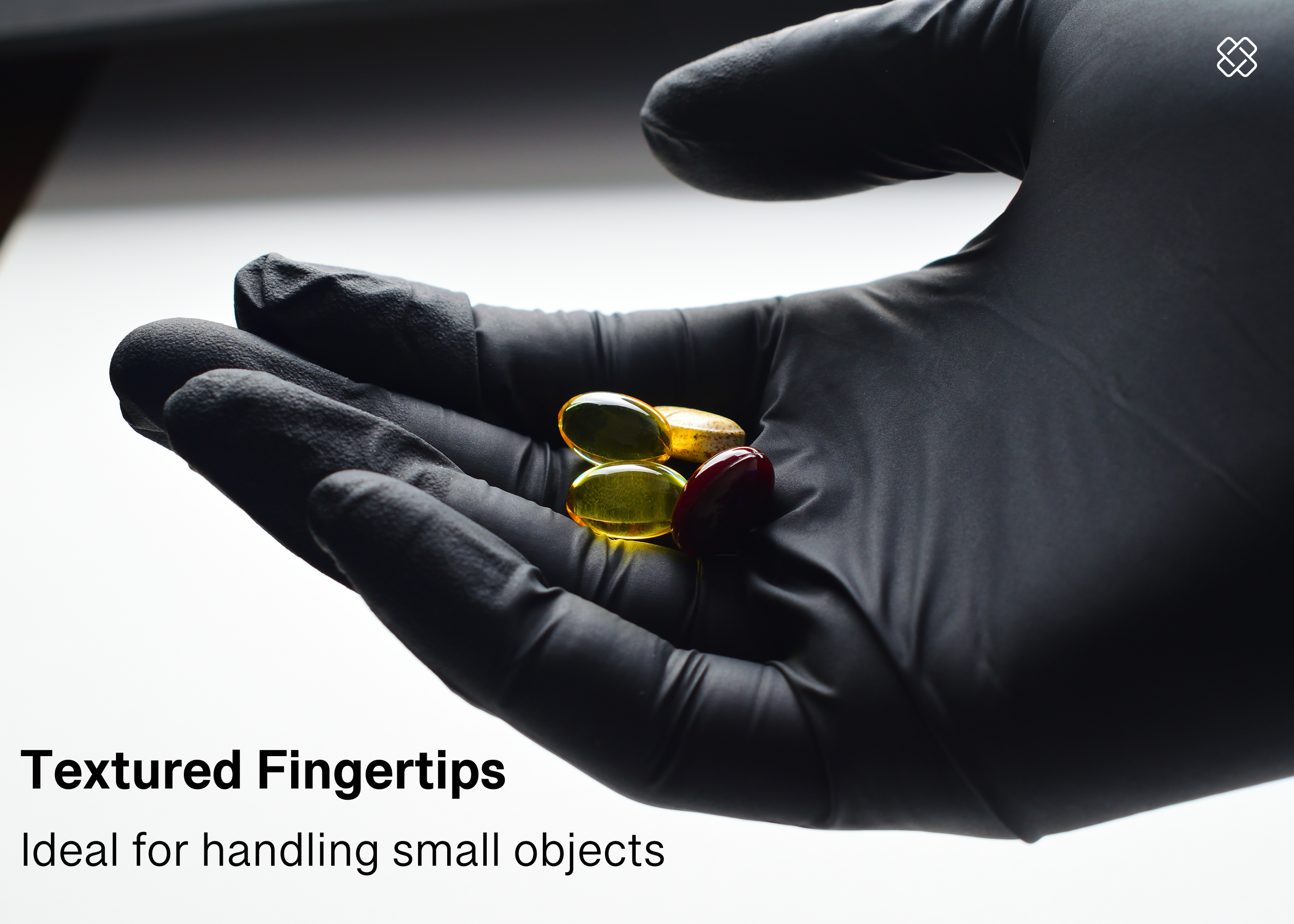 textured black nitrile glove