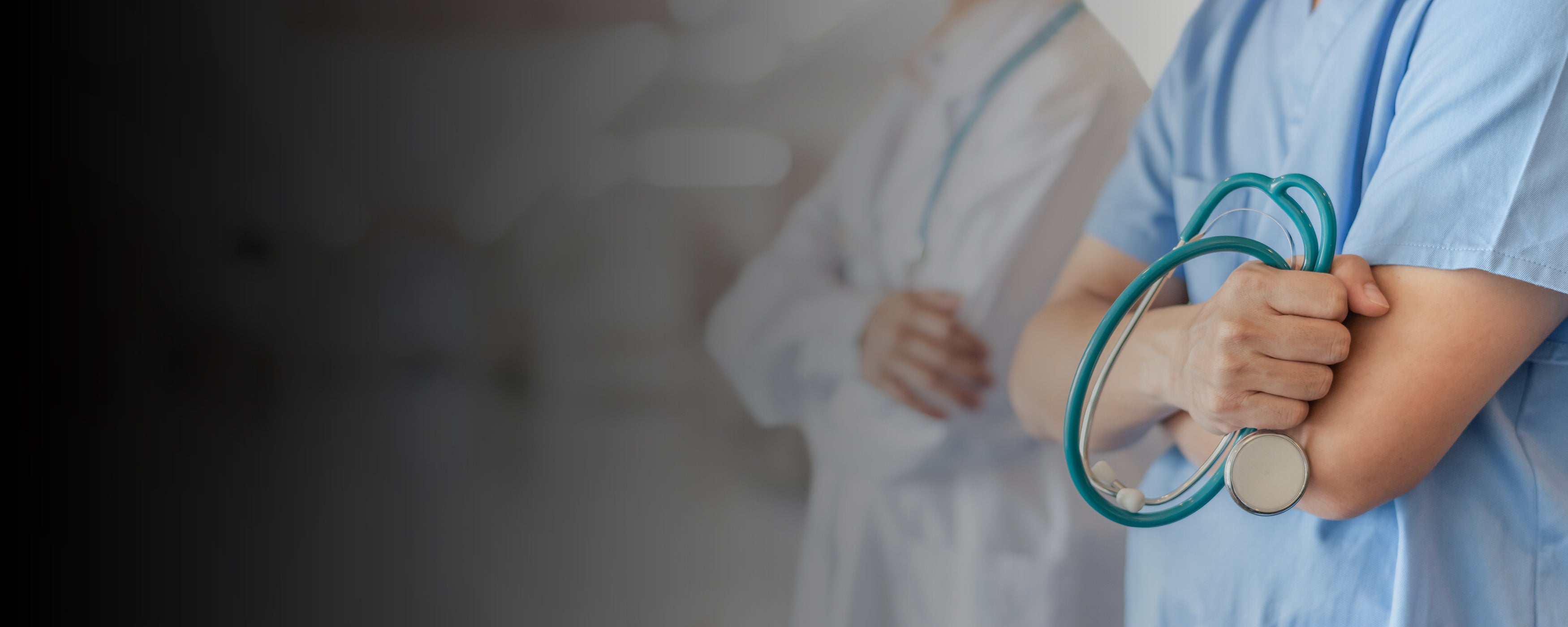 Healthcare professional in a medical setting.